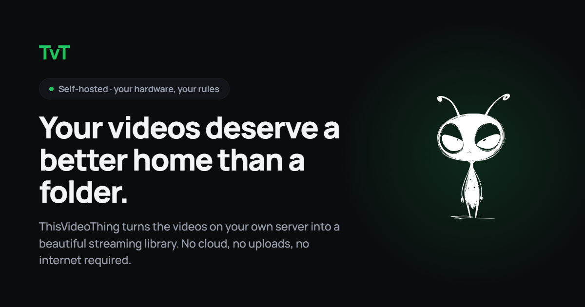 TvT (ThisVideoThing) - is a free media server. I built it after buying Plex and its organization sys
